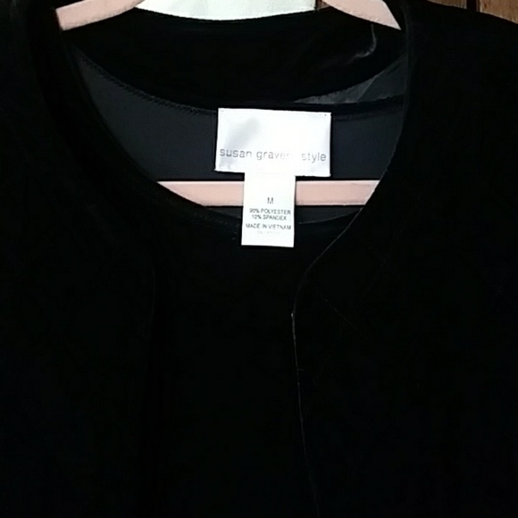 Susan Graver Black Velvet Dress and Jacket - Picture 3 of 8